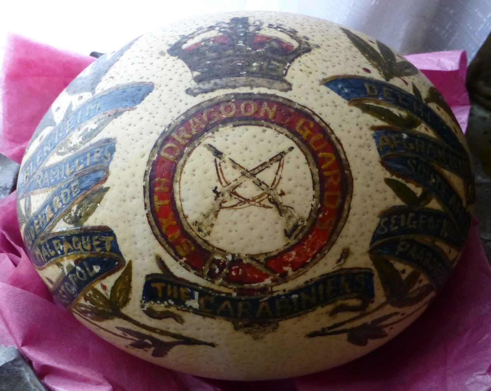 boer war decorated ostrich egg