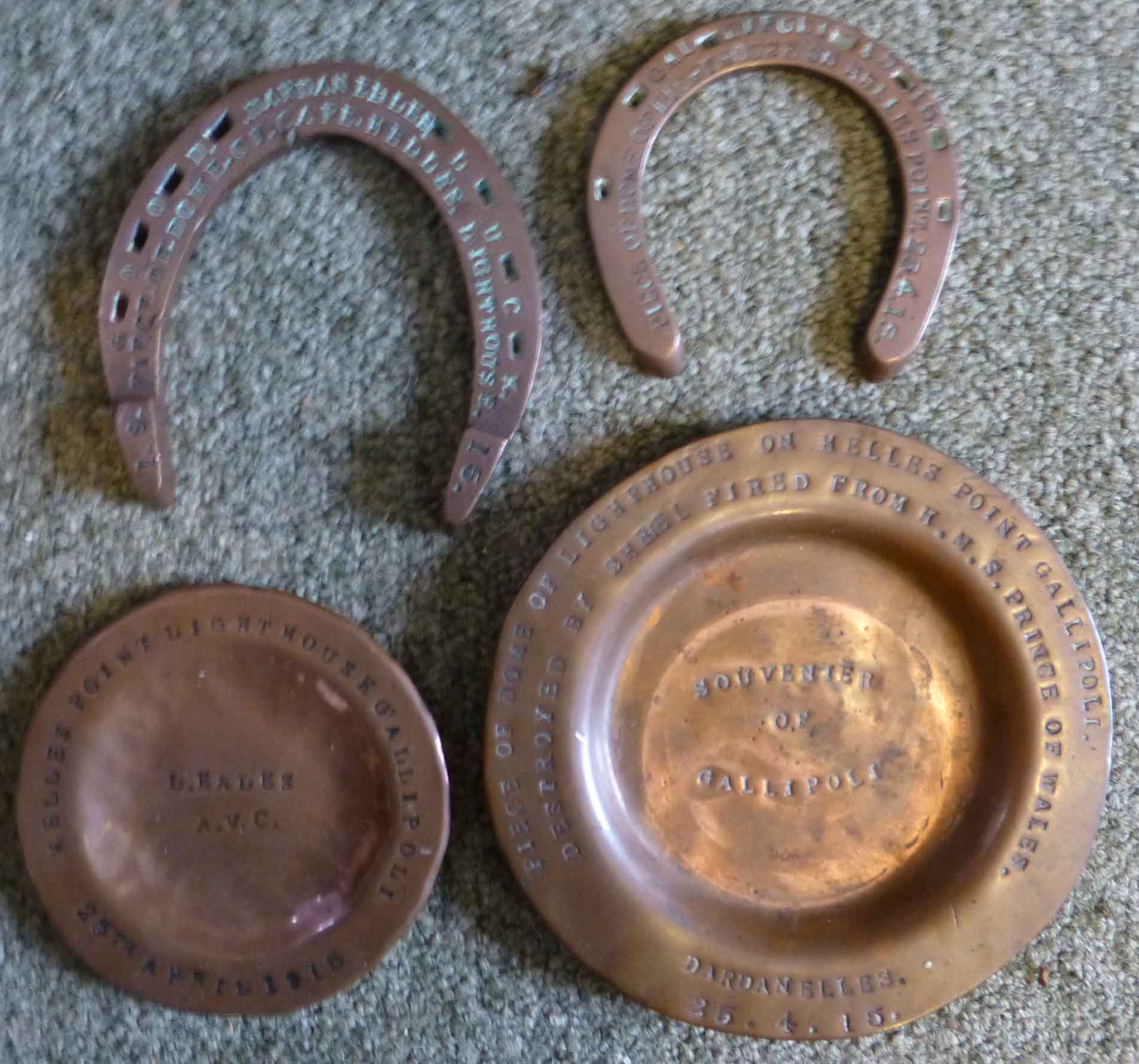 helles lighthouse copper relics trench art